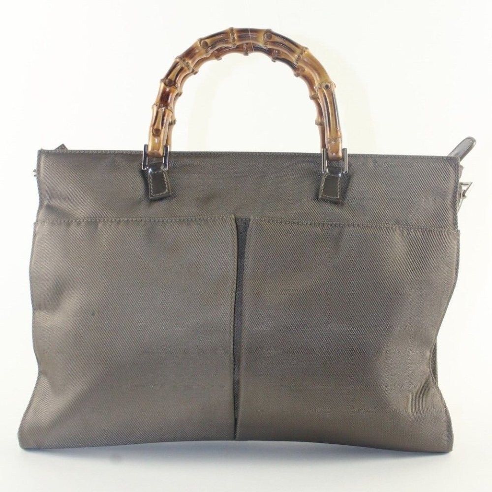 Gucci Green Leather 2way Bamboo 7GK1129K